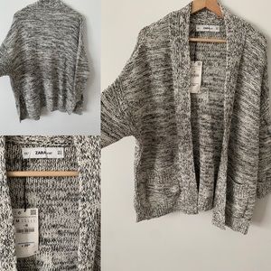 Zara Knitwear Grey Cardigan Size Medium